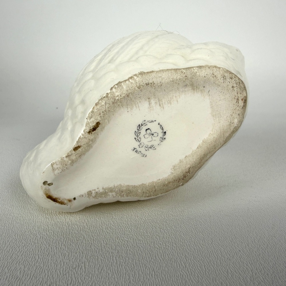 Vintage Swan Planter Ceramic Figurine Japan White Cottagecore Decor - Picture 5 of 8